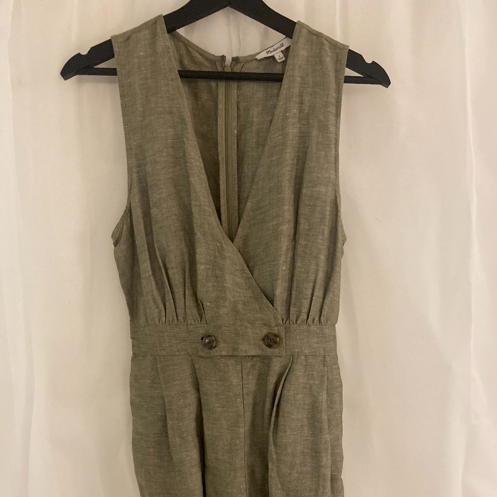 Madewell Linen Jumpsuit in Green